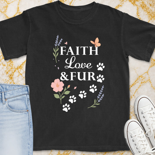 Faith, Love & Fur T-Shirt - Christian Apparel | Christian Life Threads