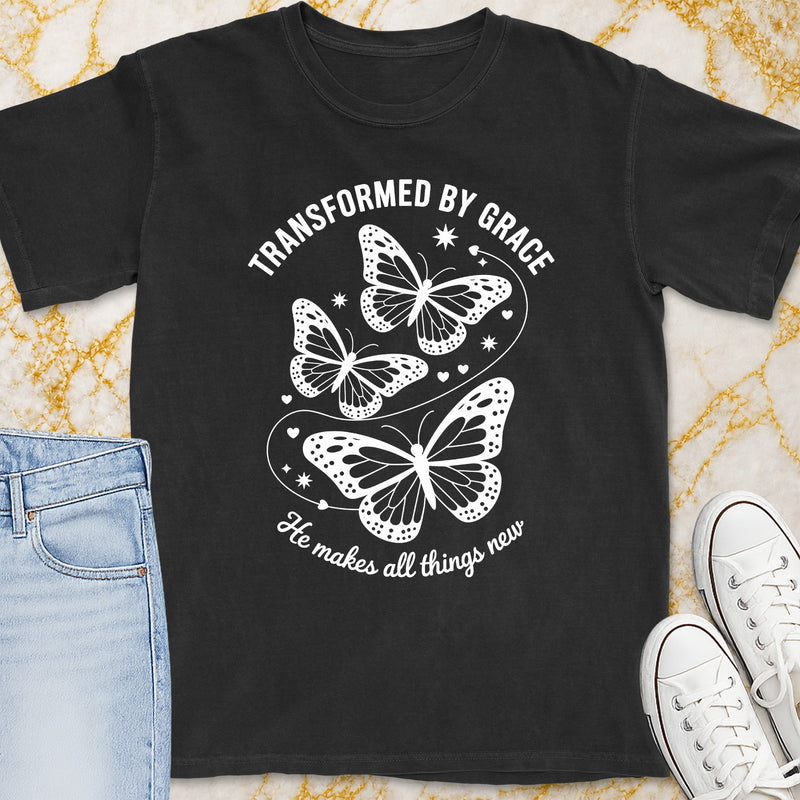 Transformed By Grace Butterfly T-Shirt - Christian Apparel | Christian Life Threads