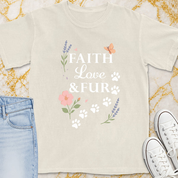 Faith, Love & Fur T-Shirt - Christian Apparel | Christian Life Threads