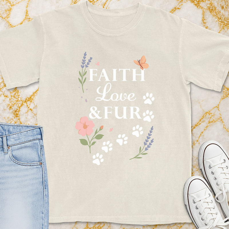 Faith, Love & Fur T-Shirt - Christian Apparel | Christian Life Threads