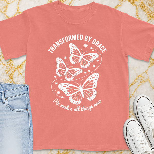 Transformed By Grace Butterfly T-Shirt - Christian Apparel | Christian Life Threads
