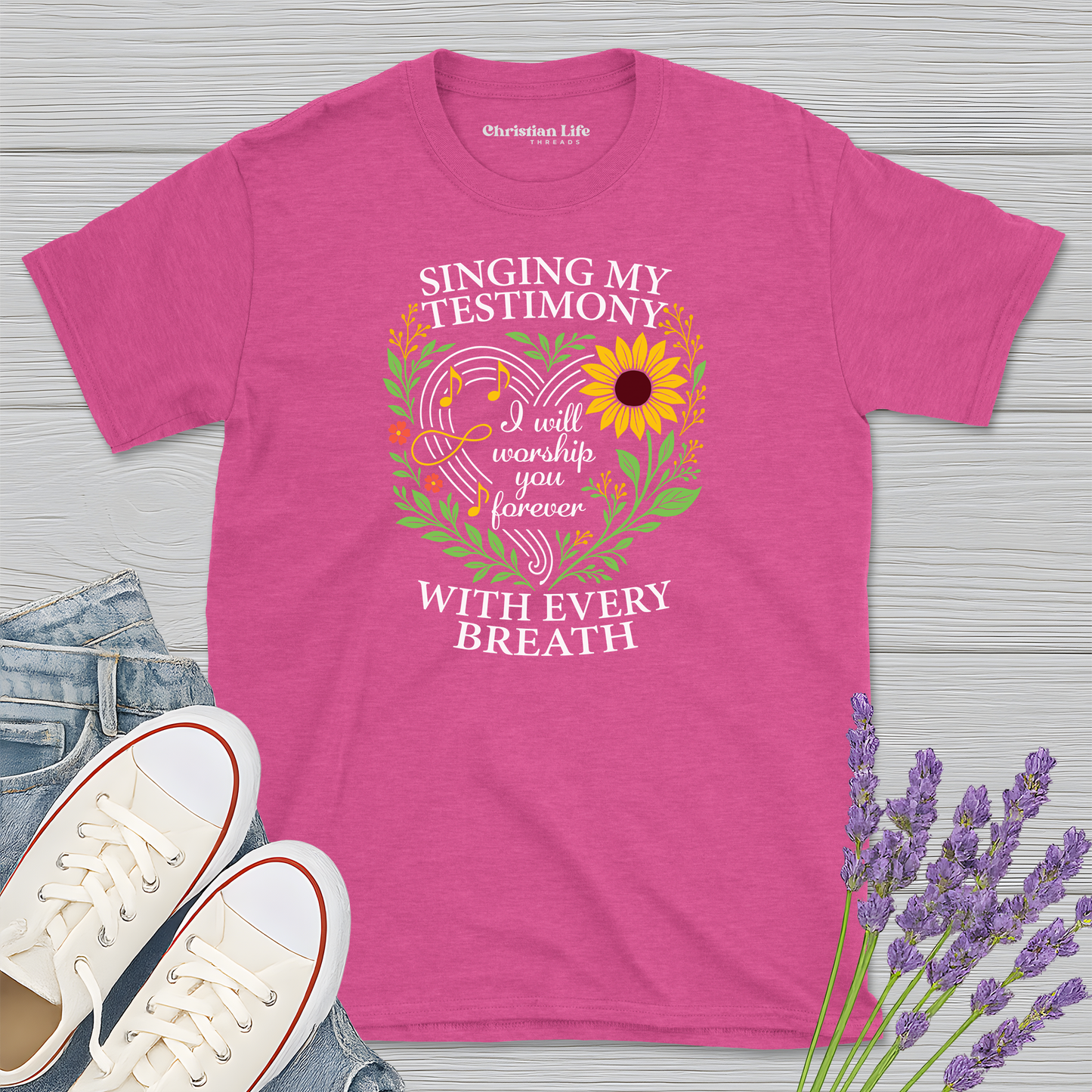 Singing My Testimony Sunflower Heather Tee