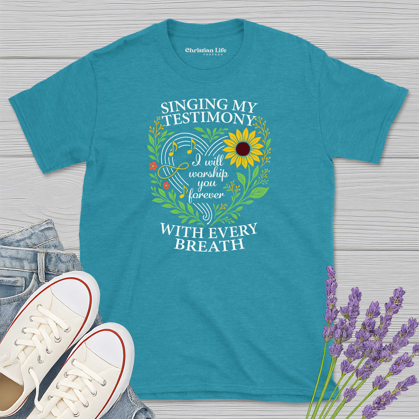 Singing My Testimony Sunflower Heather Tee