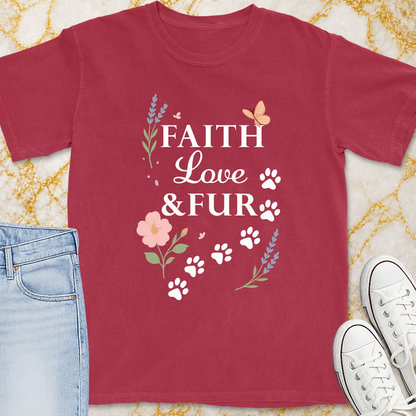 Faith, Love & Fur T-Shirt - Christian Apparel | Christian Life Threads