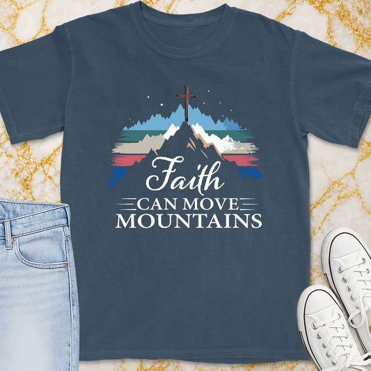 Faith Can Move Mountains T-Shirt - Christian Apparel | Christian Life Threads