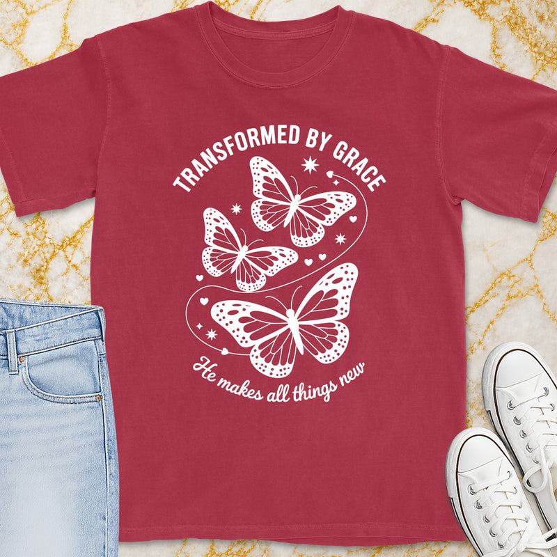 Transformed By Grace Butterfly T-Shirt - Christian Apparel | Christian Life Threads