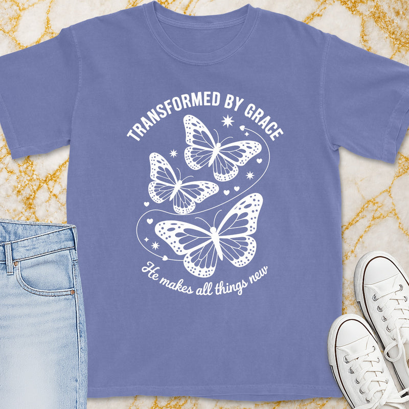 Transformed By Grace Butterfly T-Shirt - Christian Apparel | Christian Life Threads
