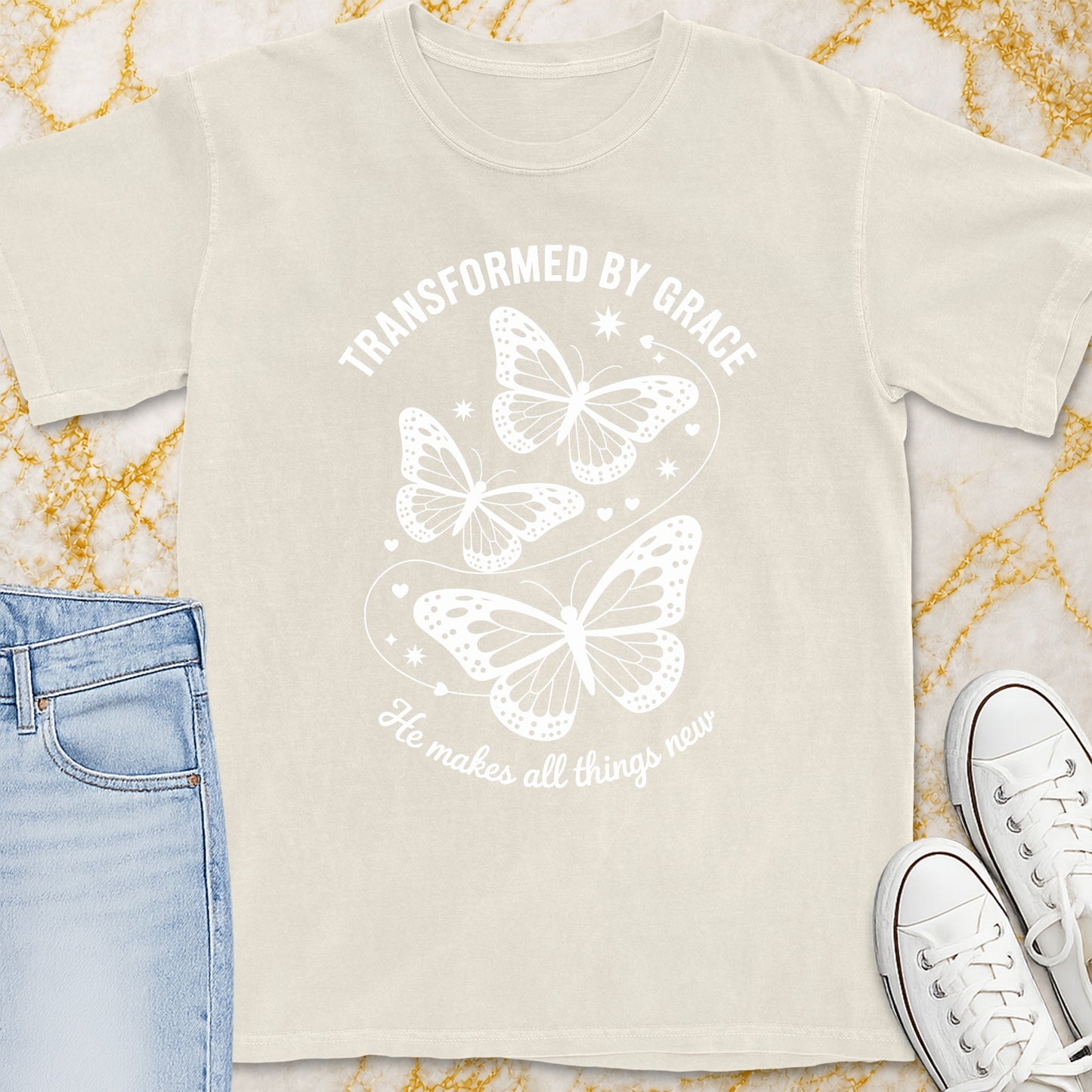 Transformed By Grace Butterfly T-Shirt - Christian Apparel | Christian Life Threads