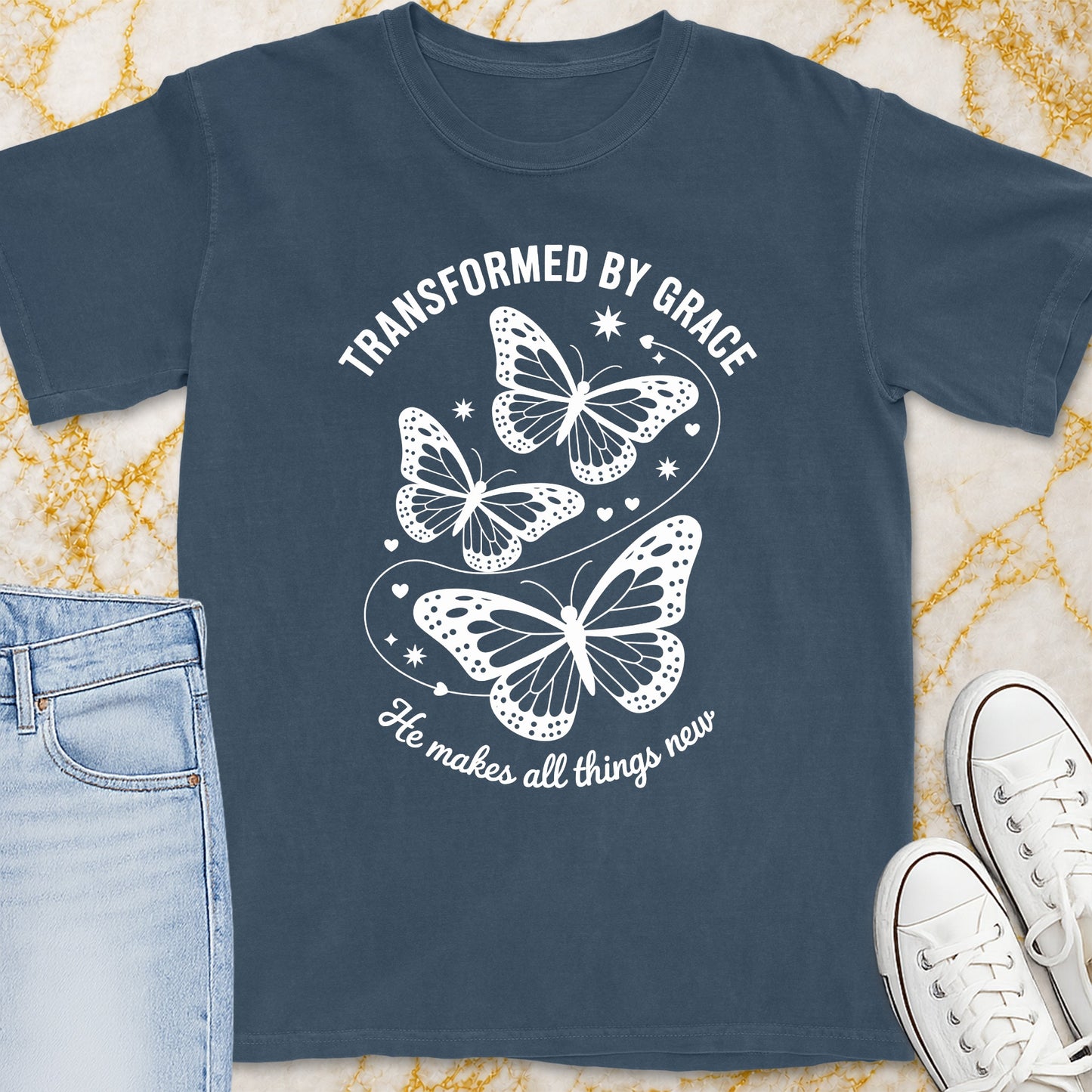 Transformed By Grace Butterfly T-Shirt - Christian Apparel | Christian Life Threads