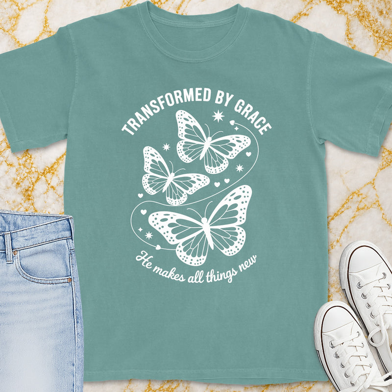 Transformed By Grace Butterfly T-Shirt - Christian Apparel | Christian Life Threads