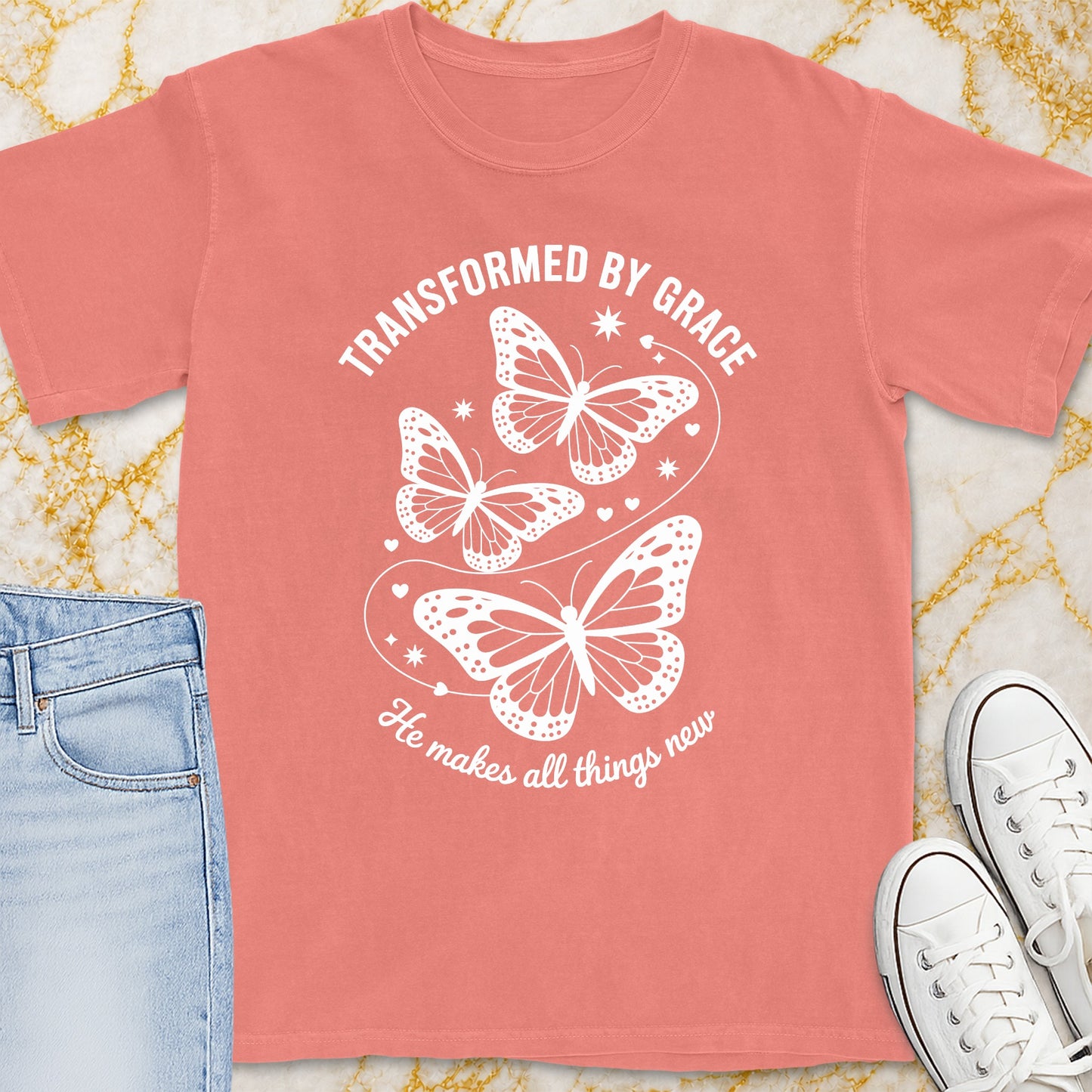 Transformed By Grace Butterfly T-Shirt - Christian Apparel | Christian Life Threads