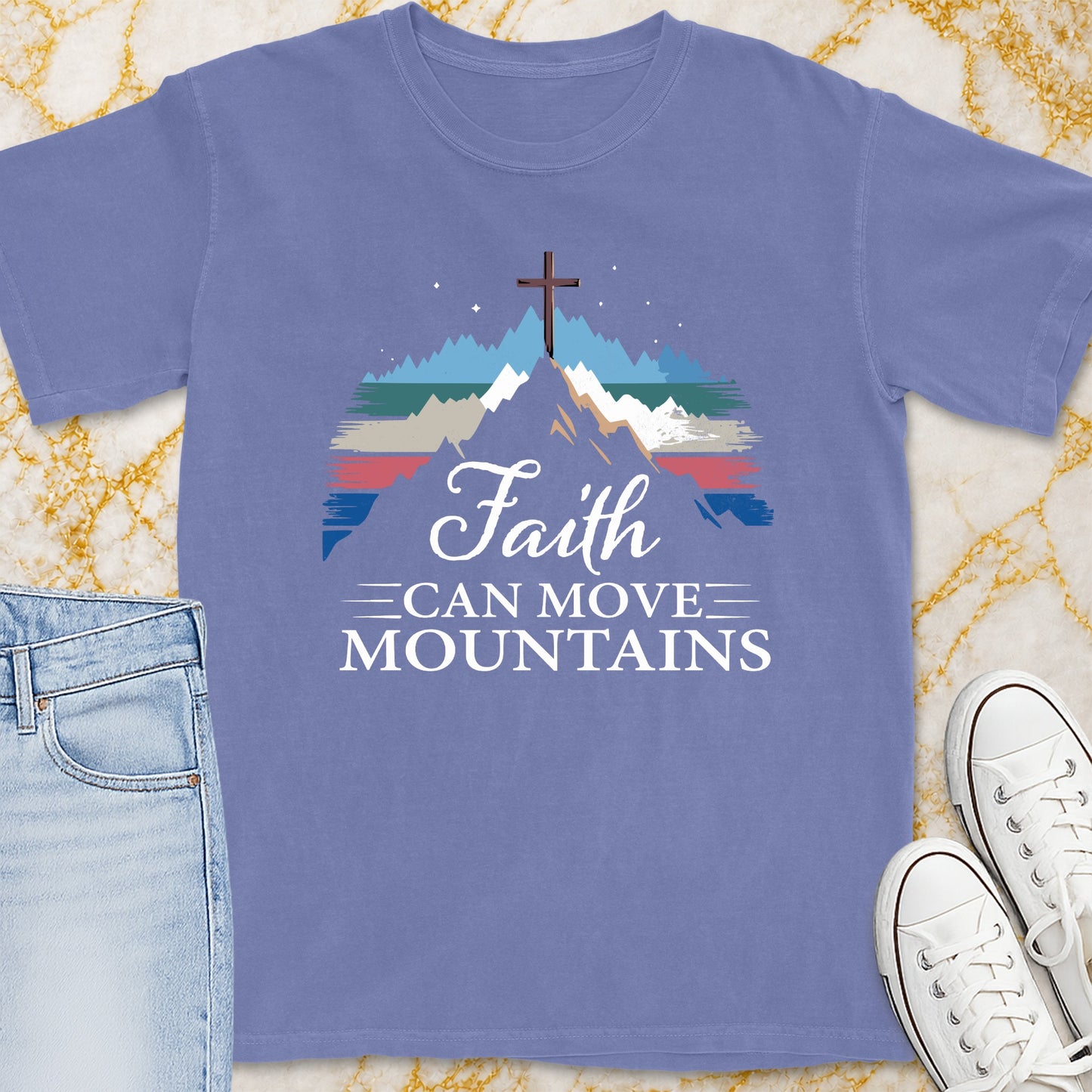 Faith Can Move Mountains T-Shirt - Christian Apparel | Christian Life Threads