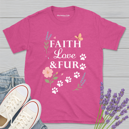 Faith Love & Fur Heather Tee