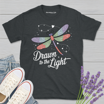 Drawn To The Light Dragonfly Heather Tee