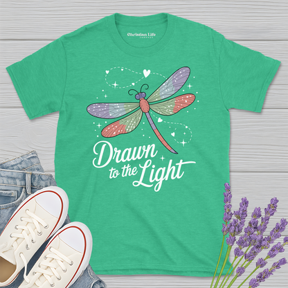 Drawn To The Light Dragonfly Heather Tee
