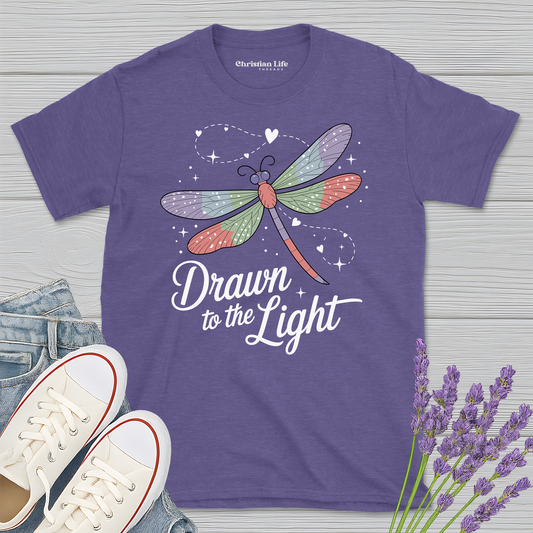 Drawn To The Light Dragonfly Heather Tee