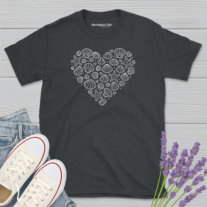 Heart The Shells Heather Tee
