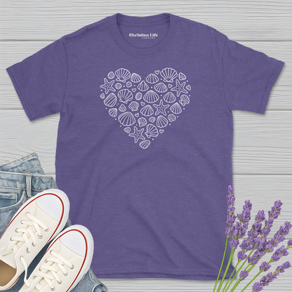 Heart The Shells Heather Tee