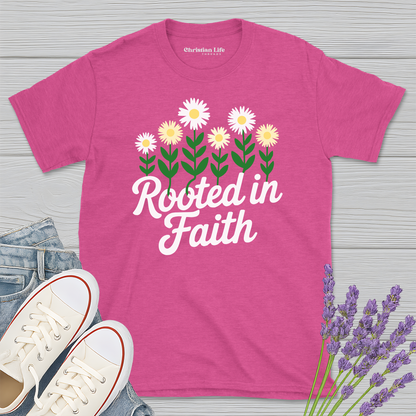 Rooted In Faith Daises Heather Tee
