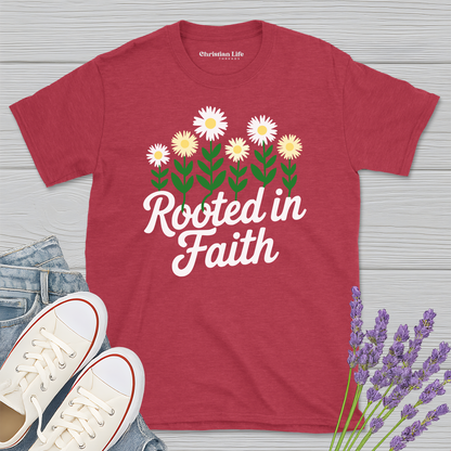 Rooted In Faith Daises Heather Tee