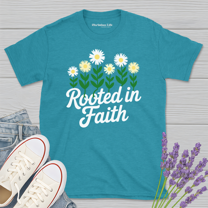 Rooted In Faith Daises Heather Tee