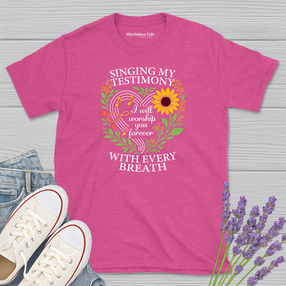 Singing My Testimony Sunflower Heather Tee
