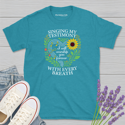 Singing My Testimony Sunflower Heather Tee