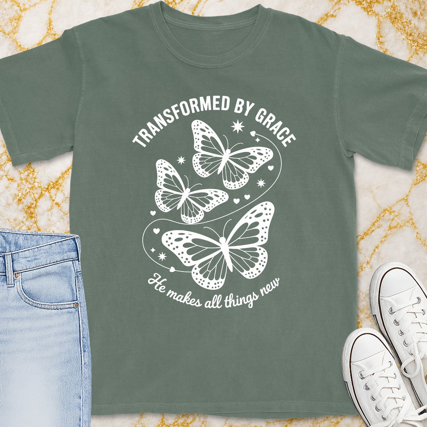 Transformed By Grace Butterfly T-Shirt - Christian Apparel | Christian Life Threads