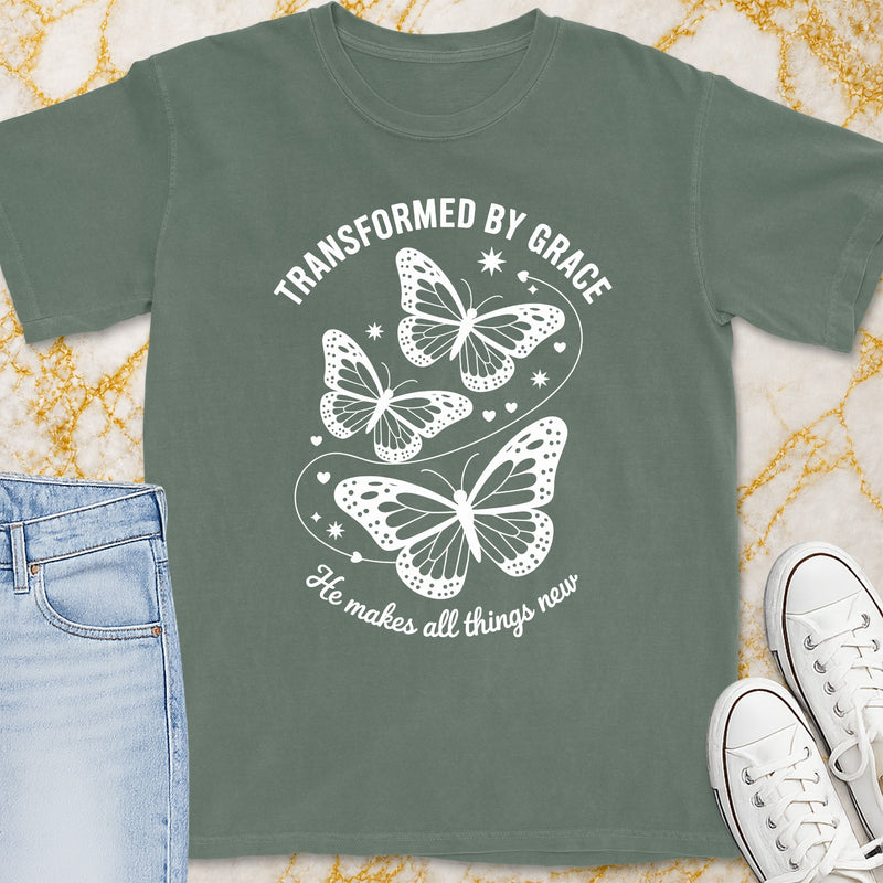 Transformed By Grace Butterfly T-Shirt - Christian Apparel | Christian Life Threads
