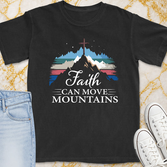 Faith Can Move Mountains T-Shirt - Christian Apparel | Christian Life Threads