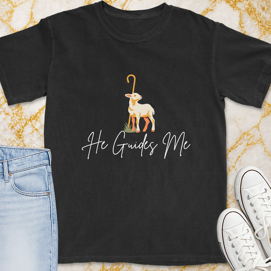 He Guides Me Lamb T-Shirt - Christian Apparel | Christian Life Threads