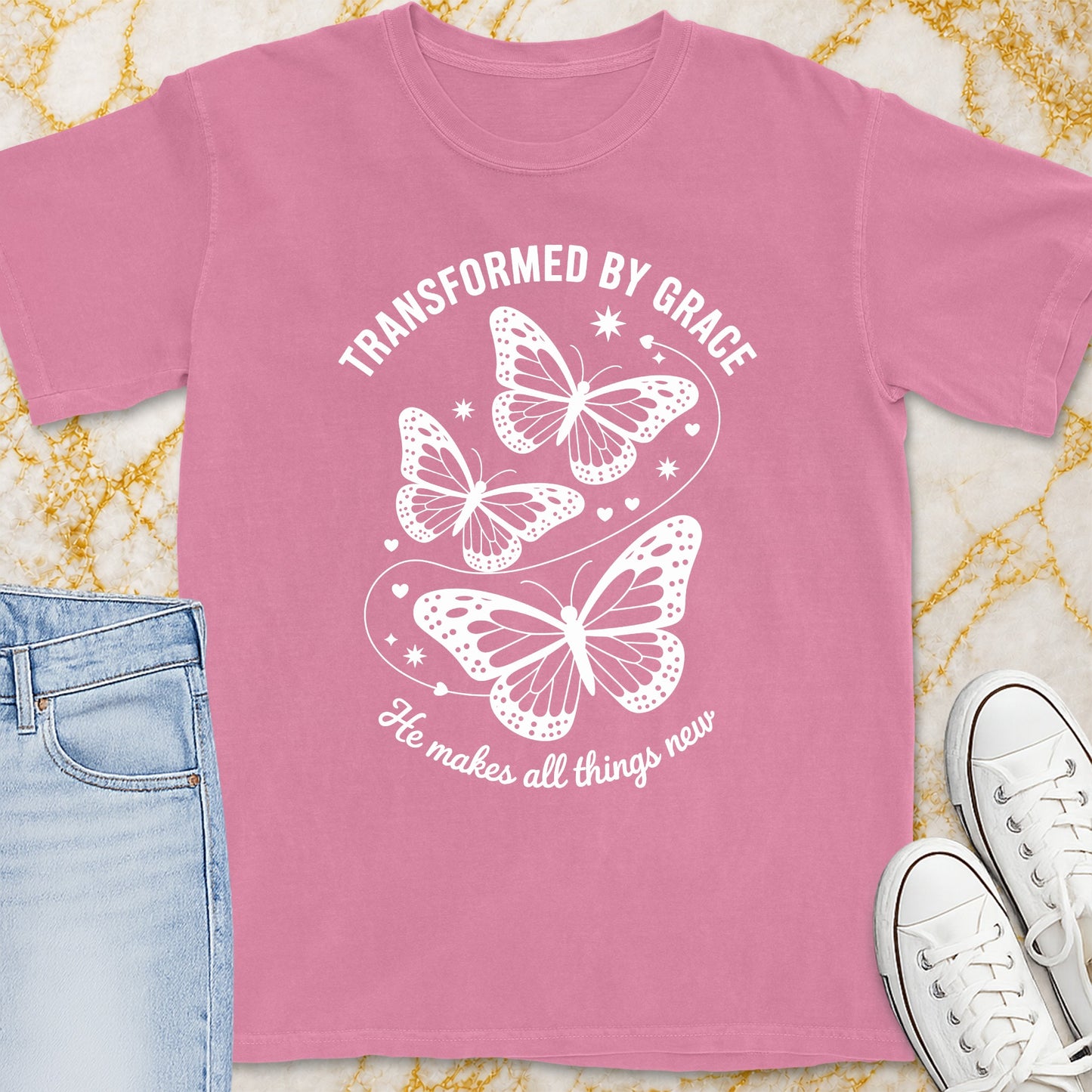 Transformed By Grace Butterfly T-Shirt - Christian Apparel | Christian Life Threads